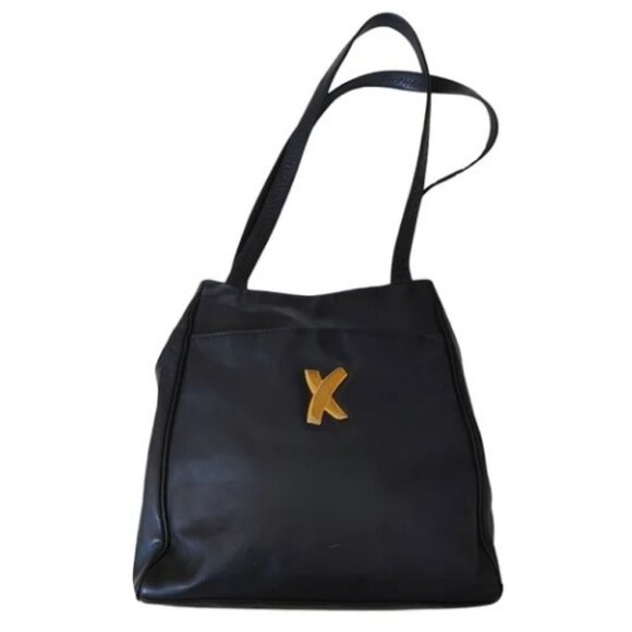 Paloma Picasso black vintage leather shoulder bag - Picture 2 of 15